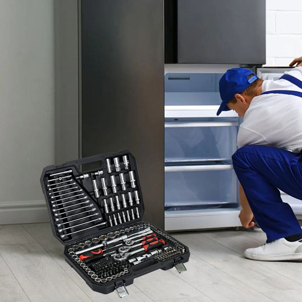Combined Maintenance Tool Suitcase - 247 pieces of Basic Home Maintenance Tool Set, General Machinery Tool Set - HomeDIYer