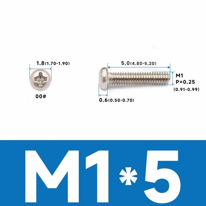 Phillips Pan Head Machine Screws – Carbon Steel M1 to M4, Multiple Lengths & Finishes - HomeDIYer