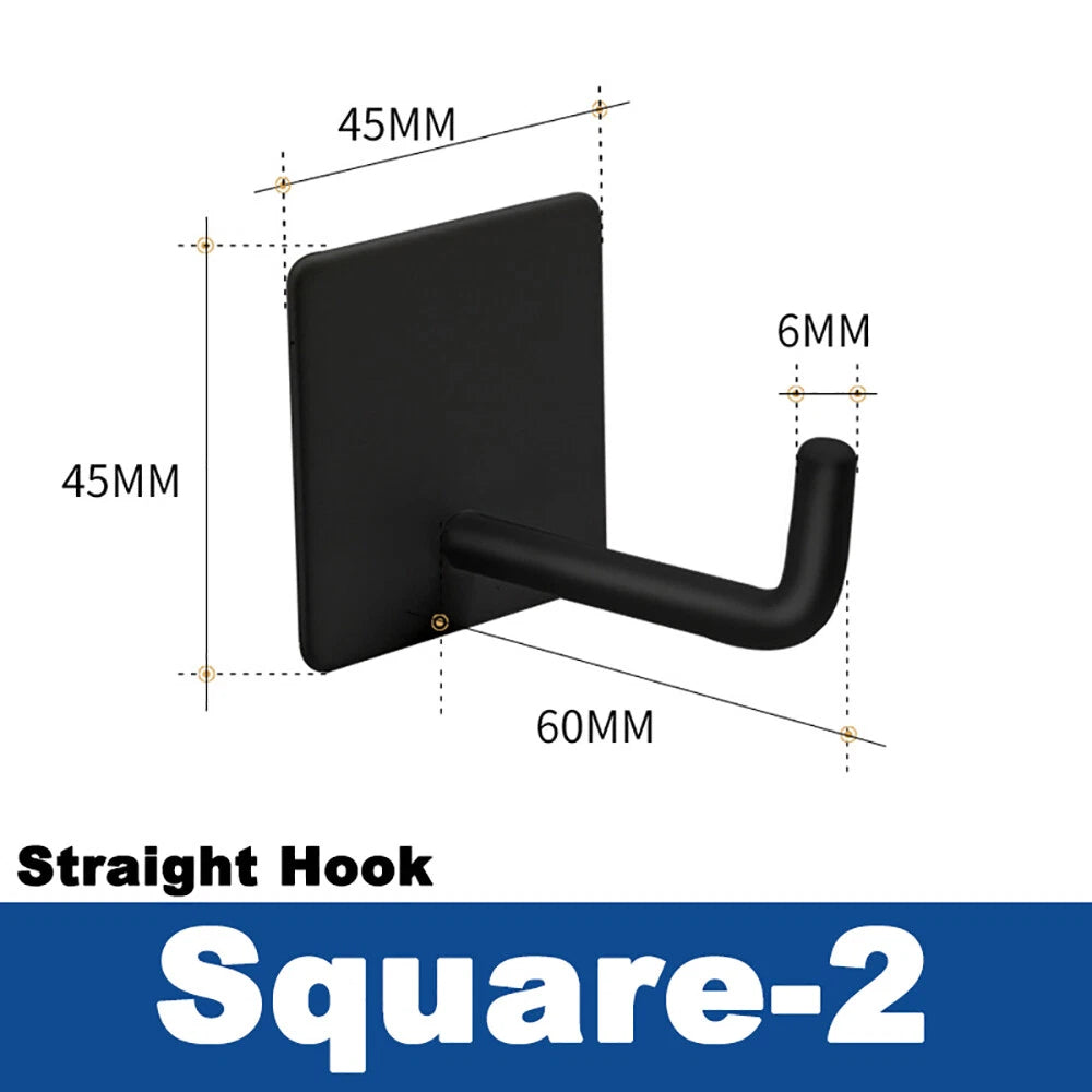 Stainless Steel Black Sticky Hooks Wall Mounted Self Adhesive Hook Round/Square