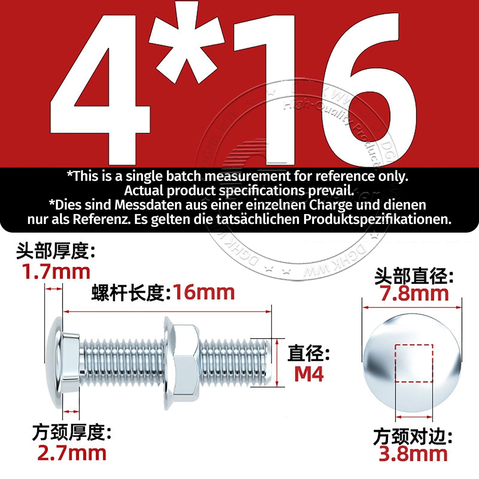 M4–M12 Cup Square Carriage Bolts with Hex Full Nuts | Zinc Plated | Sets of 2–50