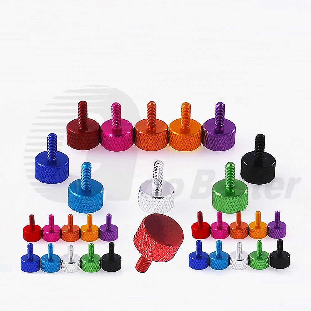 M3 Aluminum Knurled Thumb Screws – 5‑Pack, 5–50mm, Anodized 10 Colors, Hand Grip Bolts - HomeDIYer