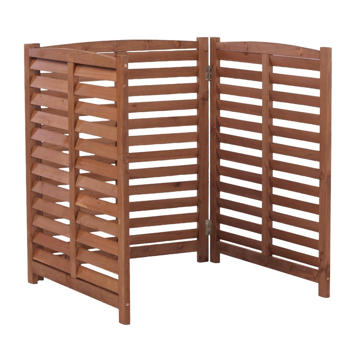 3 - Panel Cedar Privacy Screen for AC Units | 32"x38" Ventilated Outdoor Fence - HomeDIYer