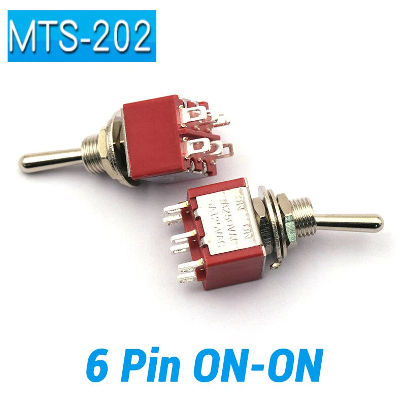 Mini Toggle Switch ON-ON ON-OFF-ON ON-NC Solder Lug 3 6 9 12 Pin | Self-Locking & Momentary