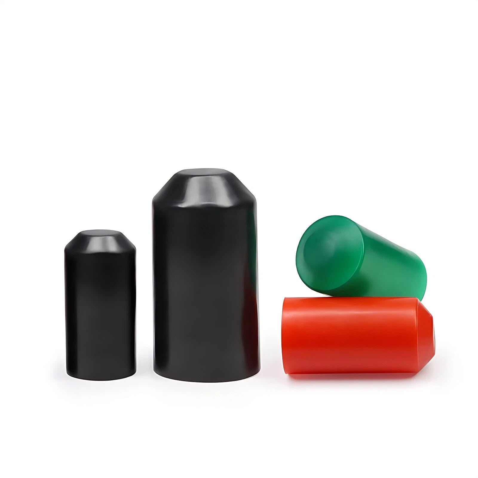 2:1 Adhesive Glue Lined Heat Shrink End Caps — Waterproof Seal, 8–130mm, Black/Red/Green