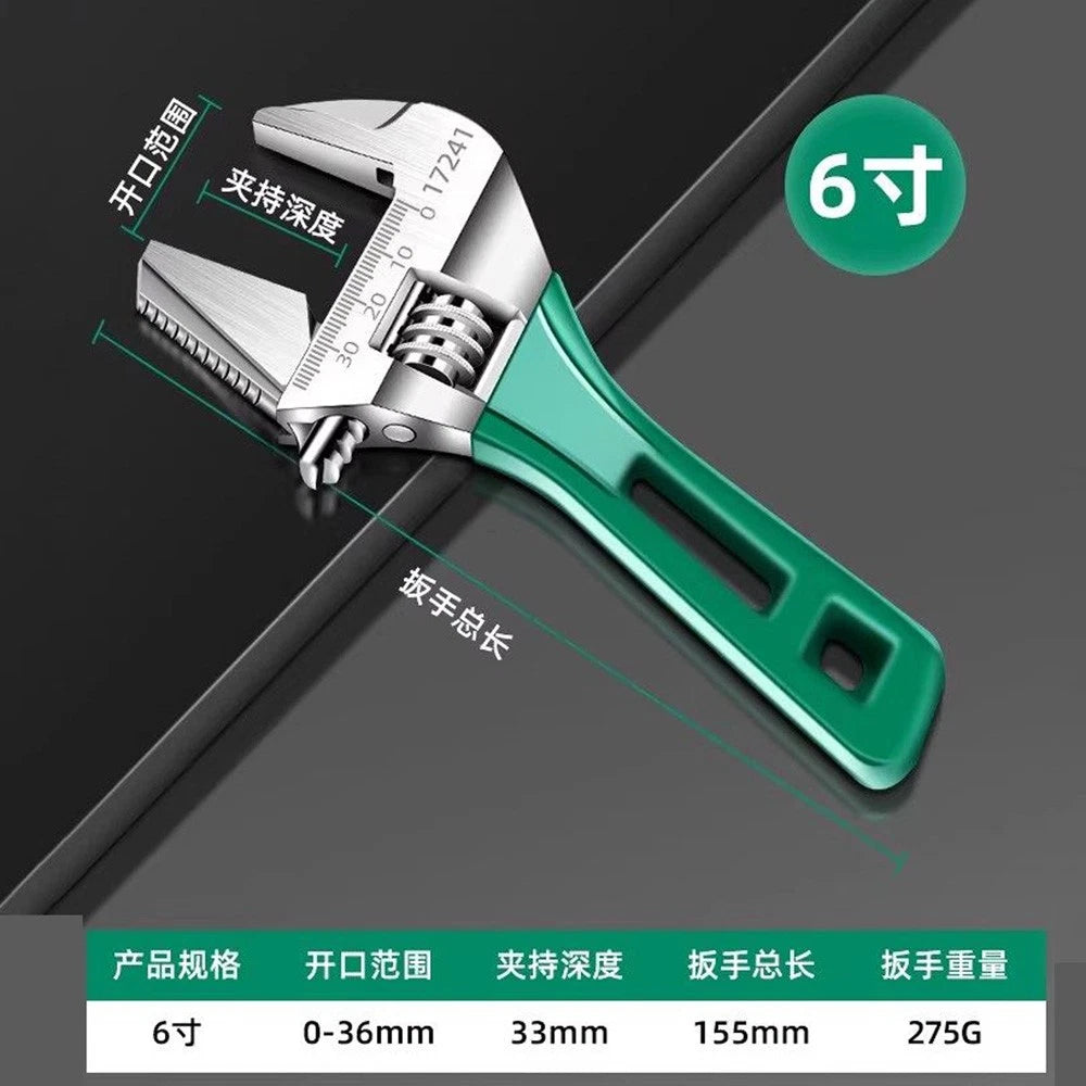Adjustable Short Handle Wrench,6" 8" Cr-V Steel Wrench For Home, Wide Opening