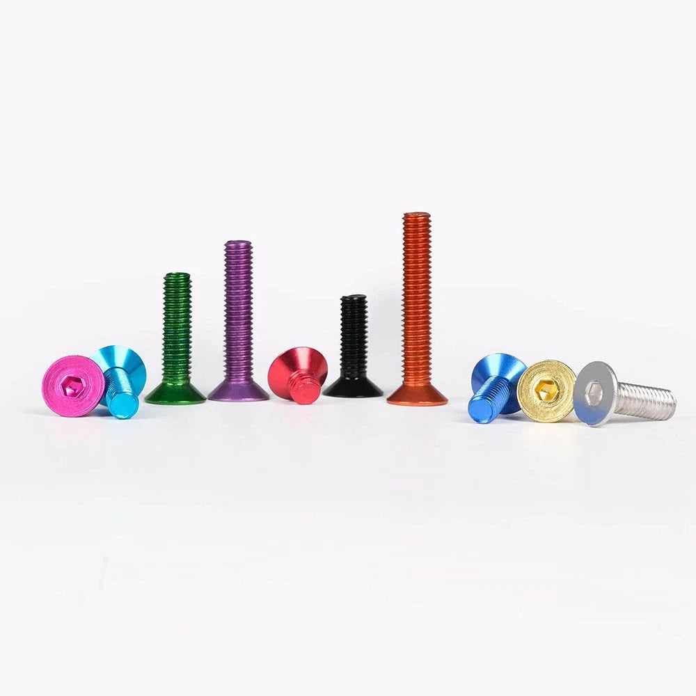 M3 Countersunk Hex Socket Aluminum Anodized Machine Screws — 10 Colors, 5–50 Pcs