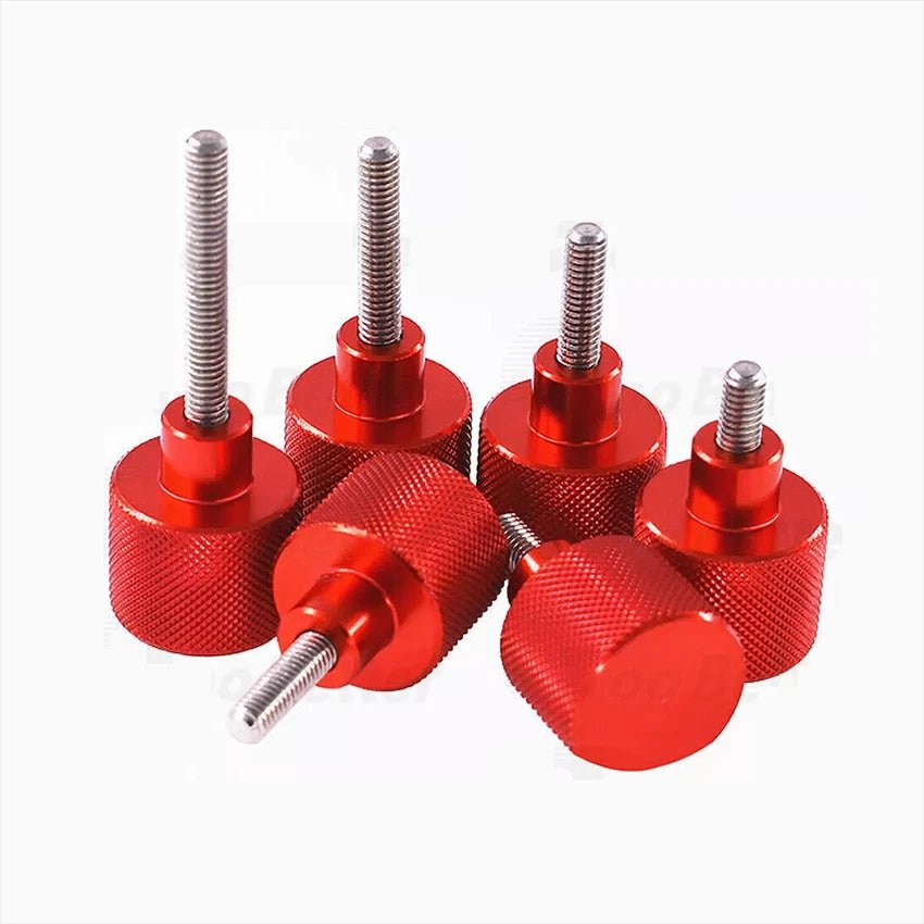 1/4 - 20 Knurled Thumb Screws — Aluminum & Stainless Steel | Black & Red | 6–60mm - HomeDIYer
