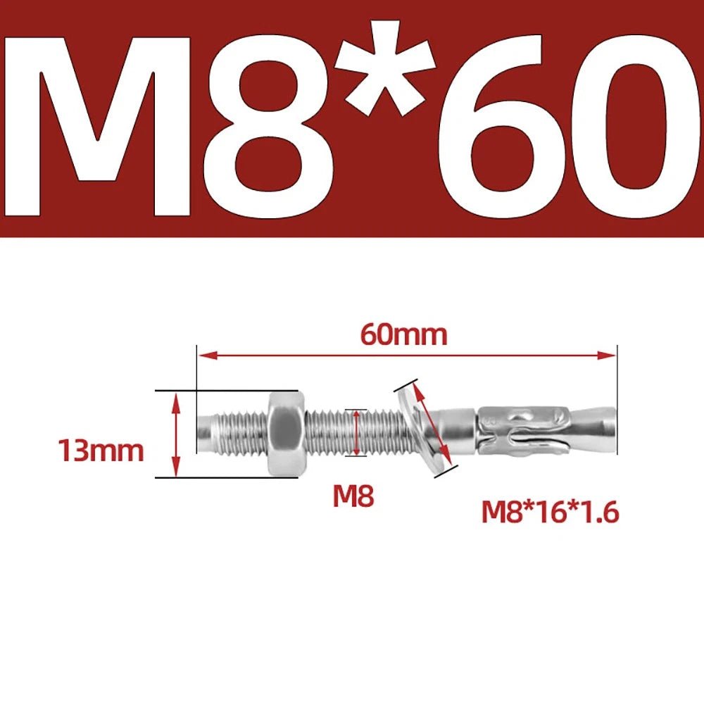316 Stainless Steel Through Bolts – Wall Expansion Anchor Bolts M6–M16 - HomeDIYer