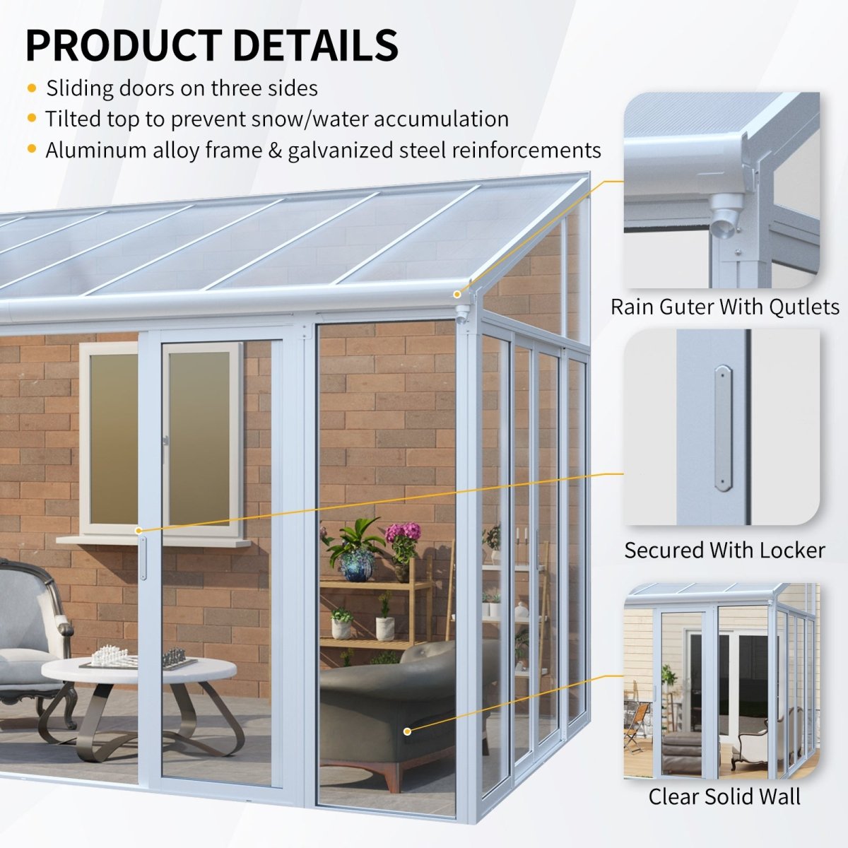 10x14 Lockable Enclosed Patio Cover | Durable Outdoor Shelter - HomeDIYer