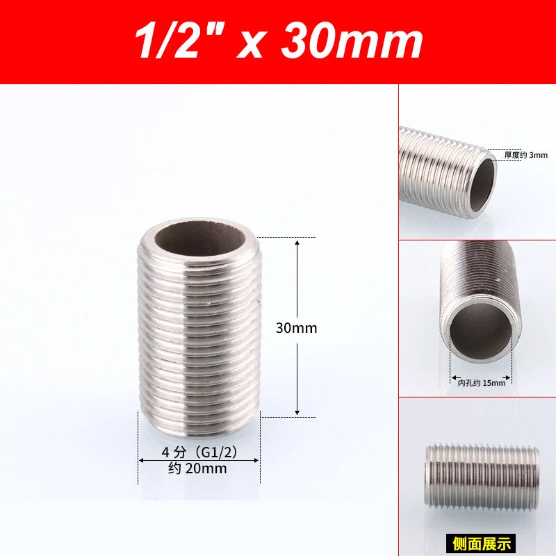 A2 Stainless Steel Male Threaded Rod Connector Stud — Pipe Fitting Bar