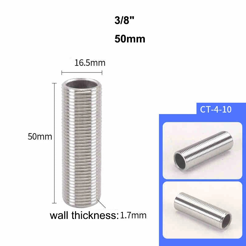 Male Thread Stud Rod A2 Stainless Steel Connector Pipe Fitting — 1/4" to 2"