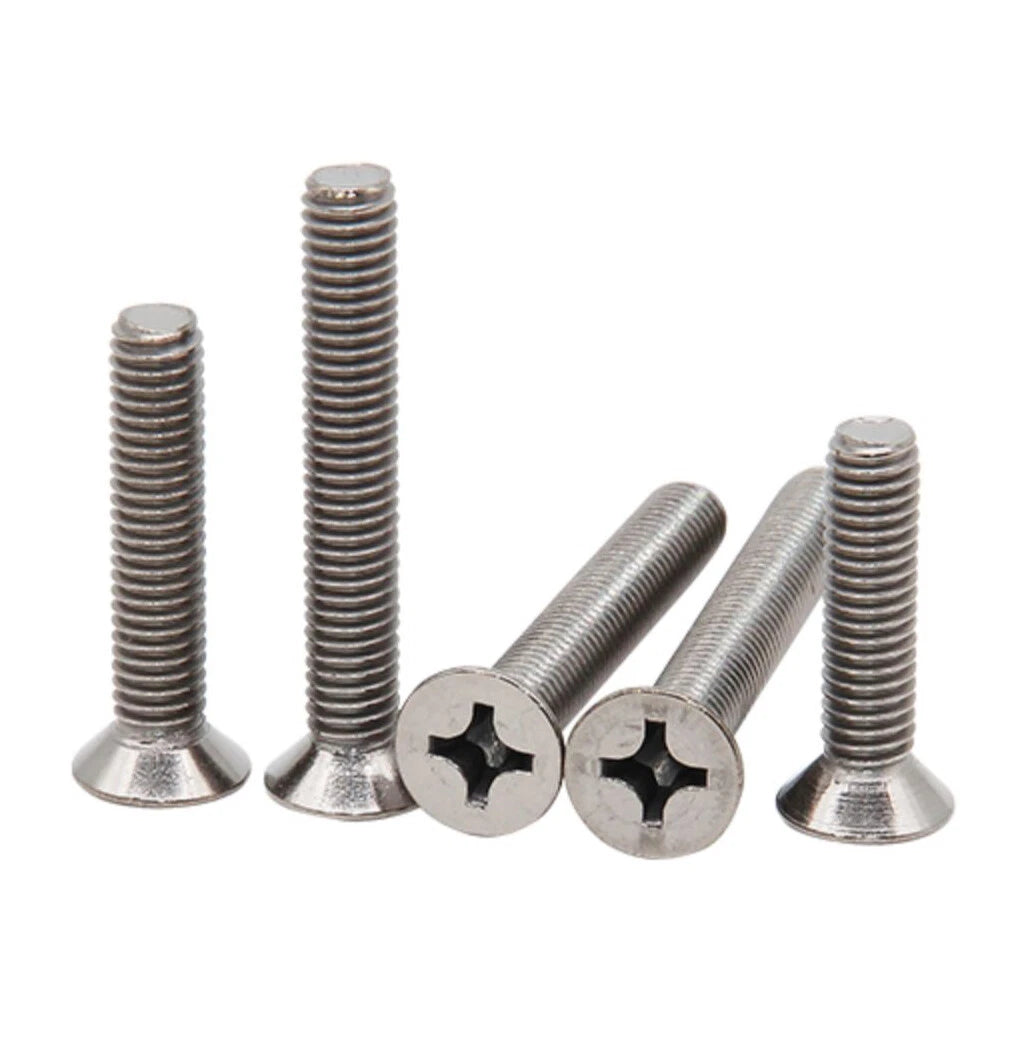 M1.6–M6 TA2 Titanium Pozi Countersunk Machine Screws – Pozidriv Drive, Fully Threaded (4–50mm)