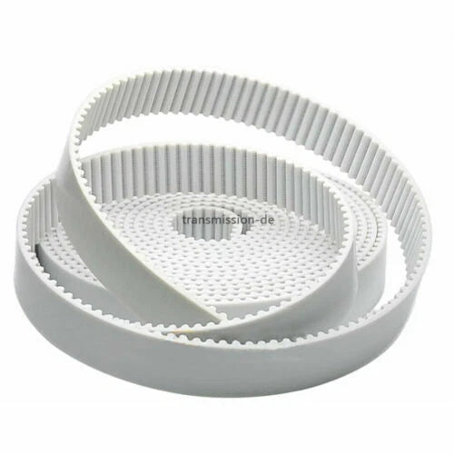 Open-End Polyurethane Timing Belt with Steel Core — 2GT / 3M / 5M / 8M / XL / MXL / T5 / T10 / L / H Profiles, Green White Black