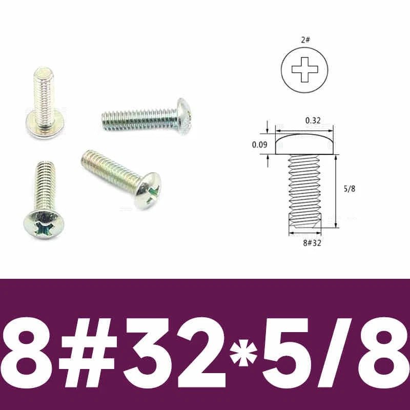 8 - 32 UNC Phillips Pan Head Machine Screws | Multi - Finish Zinc & Nickel Plated - HomeDIYer