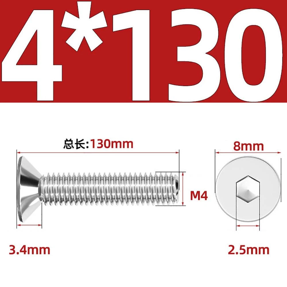 Countersunk Hex Socket Screws – A2 Stainless Steel, M2 to M16, DIN 7991, Fully Threaded
