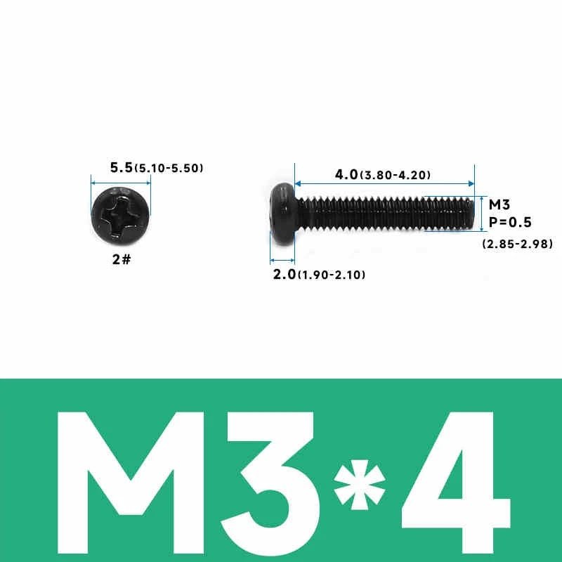 Phillips Pan Head Machine Screws – Carbon Steel M1 to M4, Multiple Lengths & Finishes - HomeDIYer