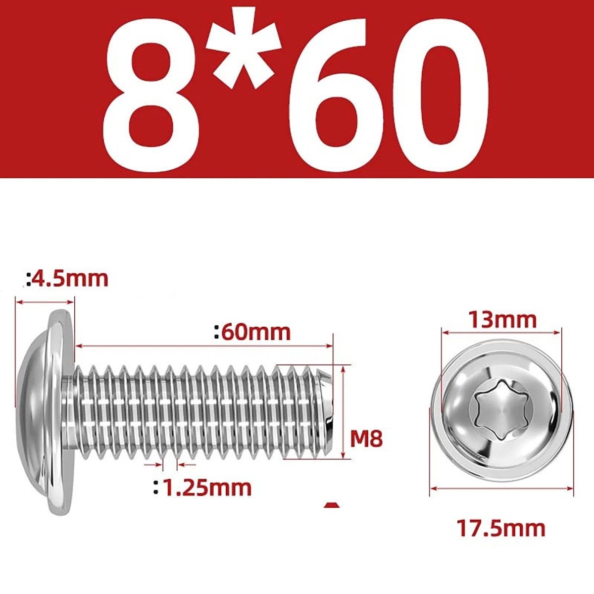Torx Flanged Button Head Screws — 18 - 8 Stainless Steel, ISO 7380 - 2, M2 to M8 - HomeDIYer