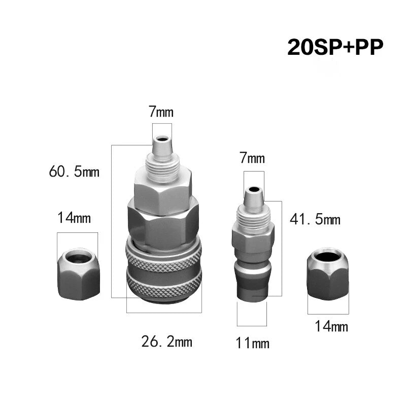Pneumatic C-Type Quick Release Coupler Set — Self-Locking Air Hose Fitting Pair