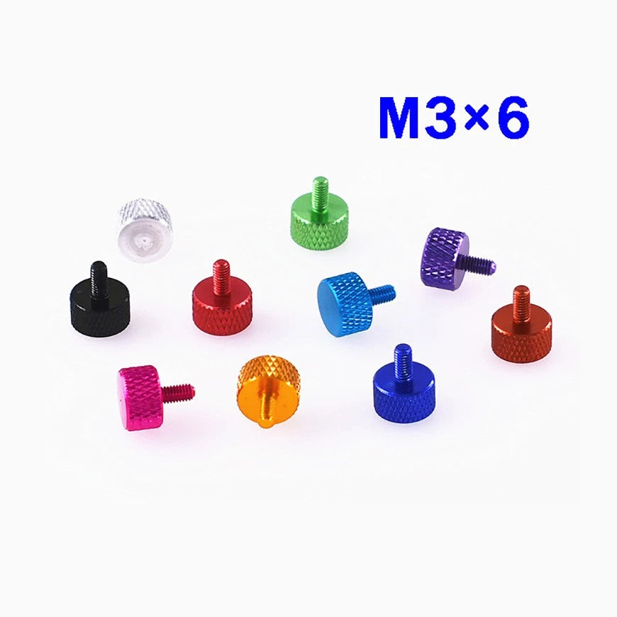 M3*5/6/8/12/20/25/35/40/50mm Aluminum Alloy Bolts Knurled Flat Head Thumb Screws