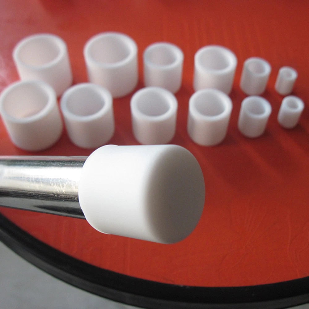 White Round Silicone Rubber End Caps – Plastic Plug Tubes for Chair Legs, Screw Protect, Pipe Covers (3mm – 157.5mm)