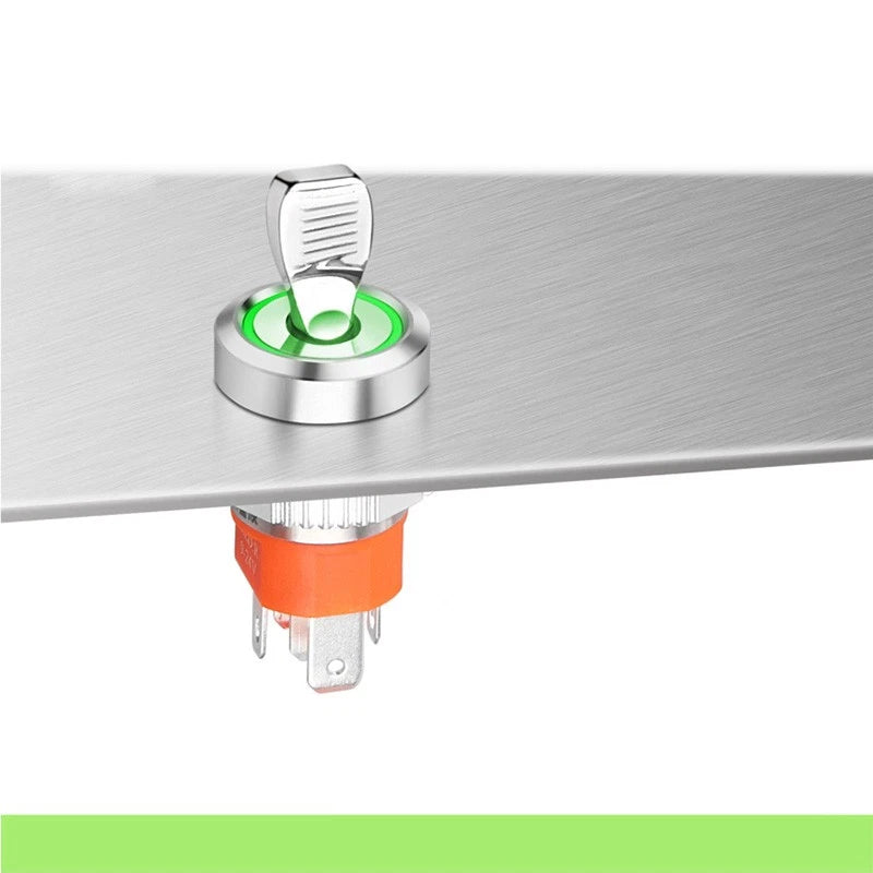 16mm Waterproof Toggle Switch – 2-Position ON/OFF with LED Indicator, 20A 250VAC