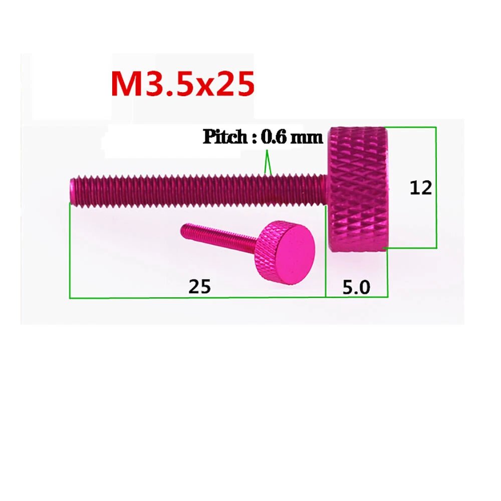 M3.5 Aluminum Alloy Knurled Thumb Screws – Hand Grip Knob Bolts for PC Computer Case (4.5‑25mm) - HomeDIYer