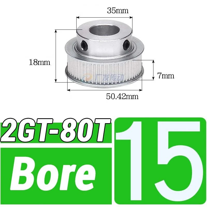 GT2 Timing Belt Pulley 16-100 Teeth 6-10mm Teeth Width Bore 3mm-25mm For 3D