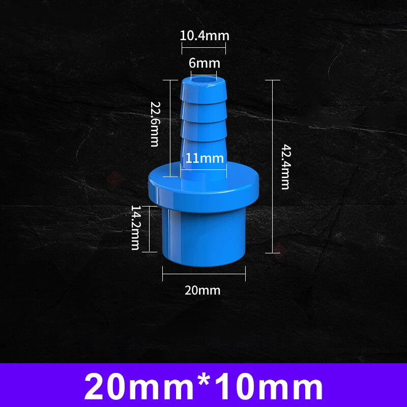 Blue Pagoda PVC Pipe Connector Fittings 20mm 25mm Adapter To Hose OD 5 8 10~20mm