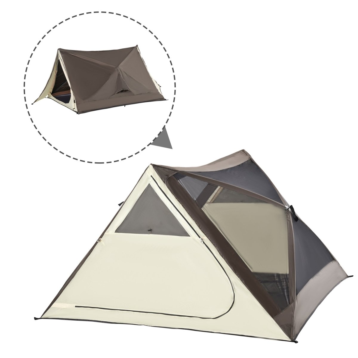 2 - 3 People Pop Up Camping Tent Waterproof Automatic Instant Tent Portable Cabana Beach Tent with Rainfly, Carry Bag, Windows and Doors, Outdoor Camping Hiking Indoor - HomeDIYer