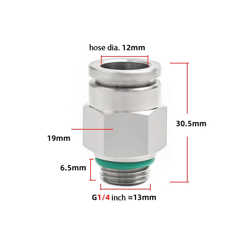 304 Stainless Steel Compression Fitting Female Straight Coupling Connector