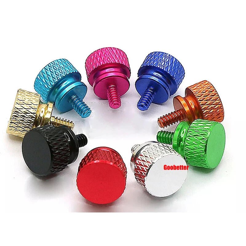 632×6 Color Knurled Thumb Screws – Aluminum Hand Grip Knob Bolts for PC Computer Case (12 Colors) - HomeDIYer