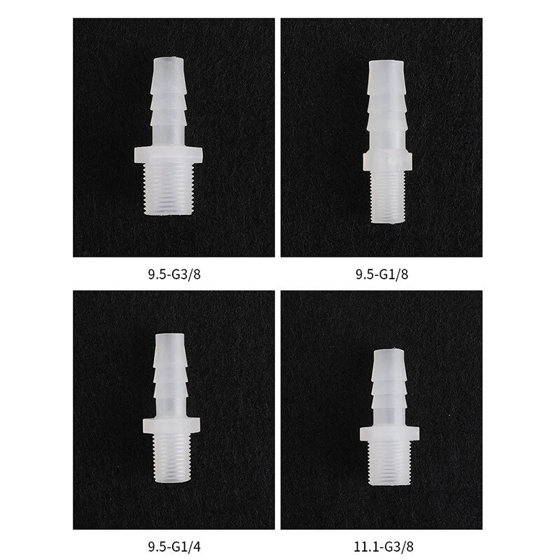 BSP Metric Male Thread Plastic Hose Connector — Straight Barbed Joiner (PP/PE, 1/8" to 3/4")
