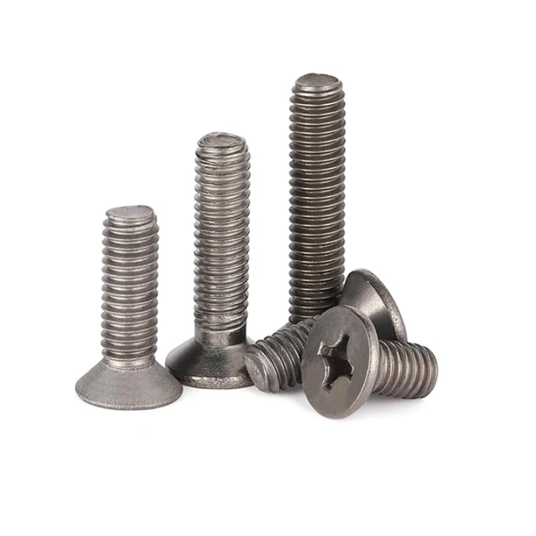 M1.6–M6 Titanium Phillips Countersunk Flat Head Screws – TA2 / Grade 2, Fully Threaded (4–50mm)