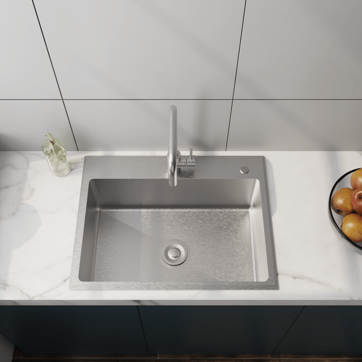 24in Stainless Steel Washing Sink w/ Faucet Hoses and Drain Head Only(Update) - HomeDIYer