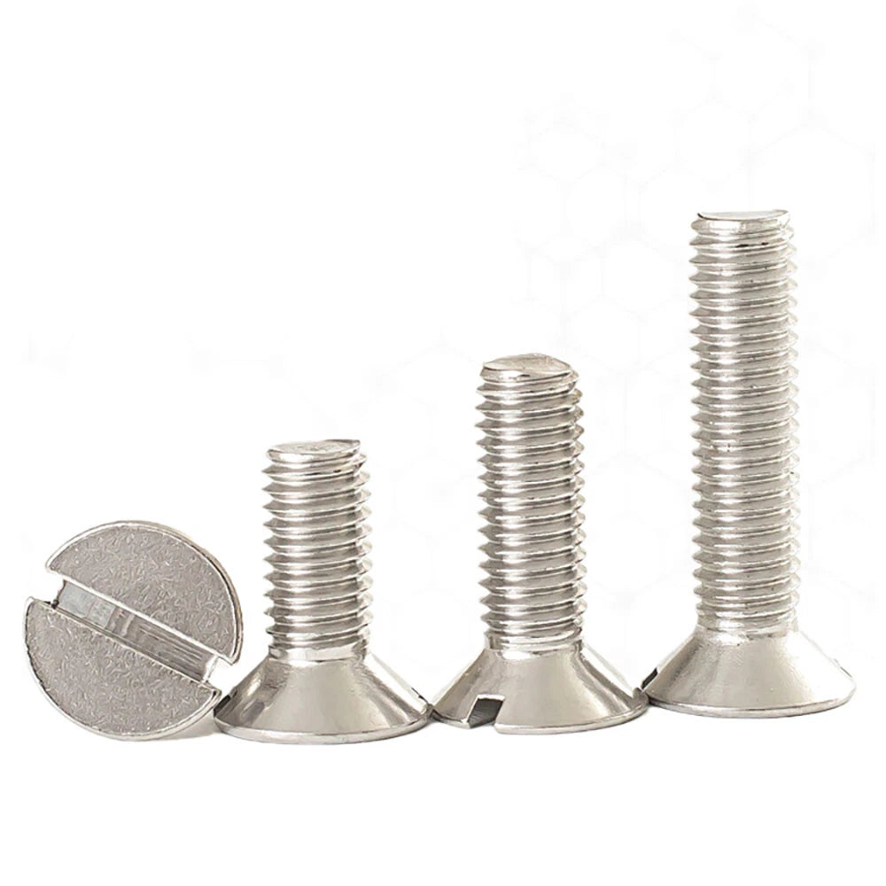 M1.6–M8 A2 Stainless Steel Flat Head Slotted Machine Screws | Countersunk Bolts