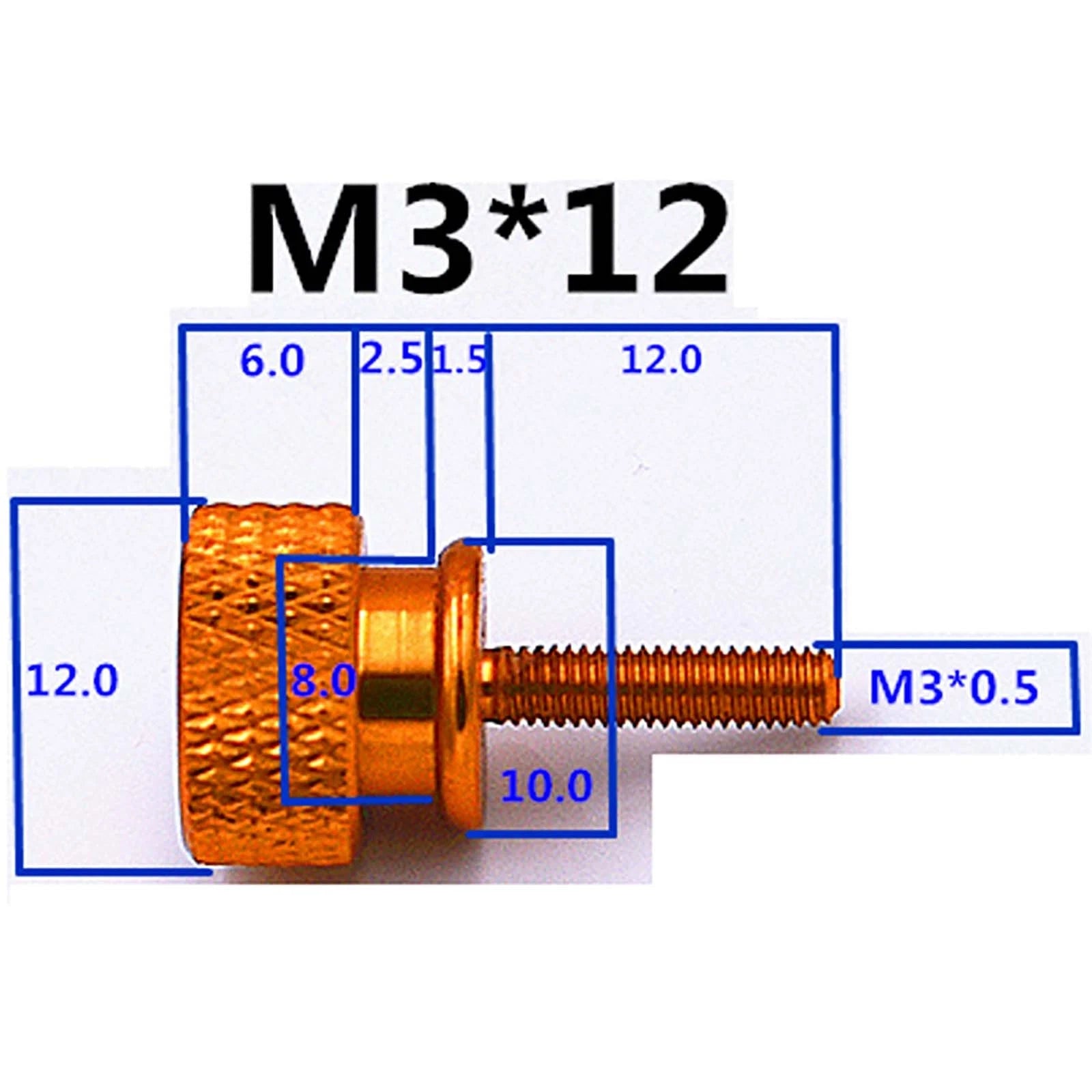 Thumb Knurled Screws – M3 & M3.5 Anodized Aluminum, 10 Colors