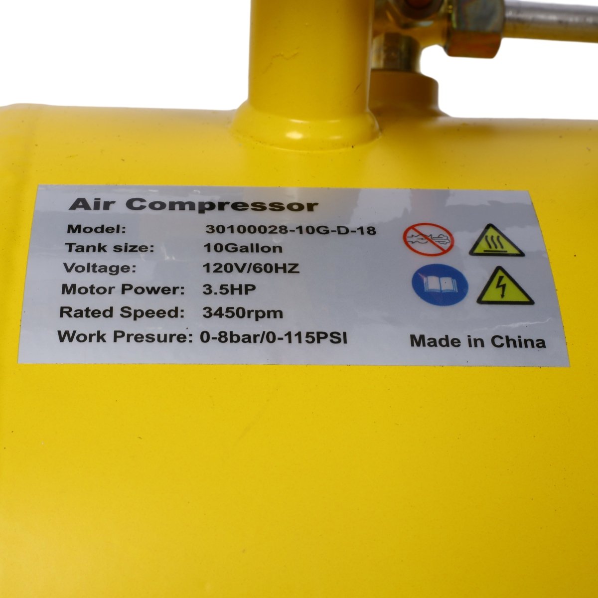 3.5HP Portable 10 Gallons Oil - Lubricated Air Compressor Tank Ultra Quiet Horizontal Tank Adjustable Pressure with Built - in Wheel - HomeDIYer