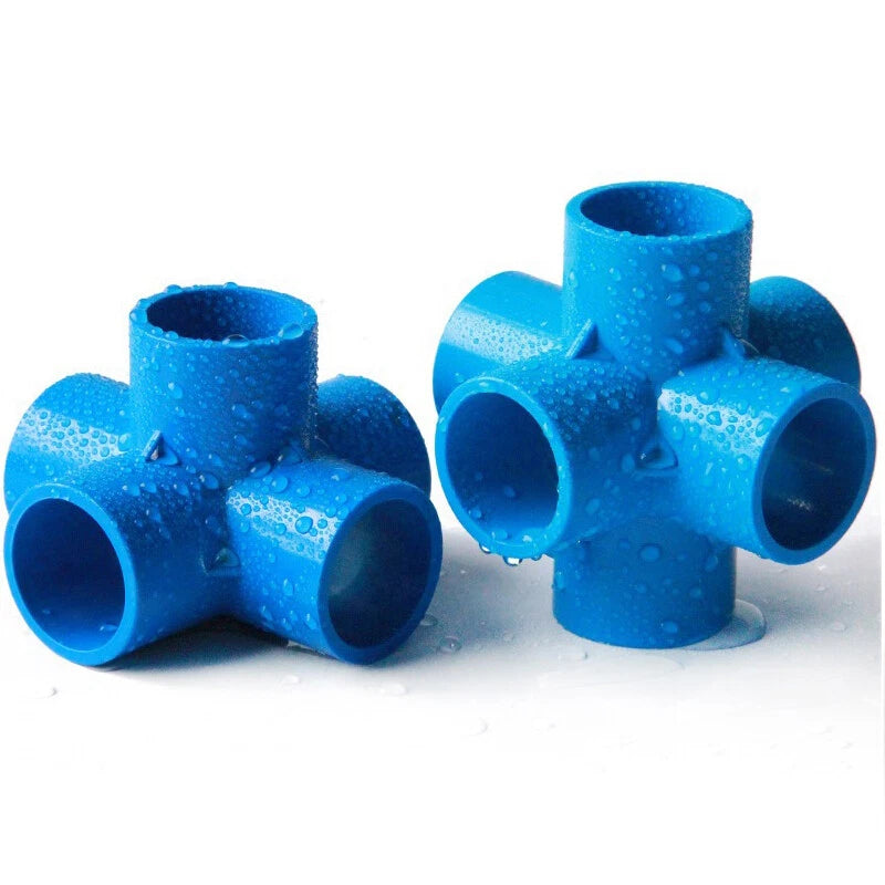 PVC 3 4 5 6-Way Elbow Connector Coupling Pipe Fittings Dia 20 25 32 40 50mm Blue