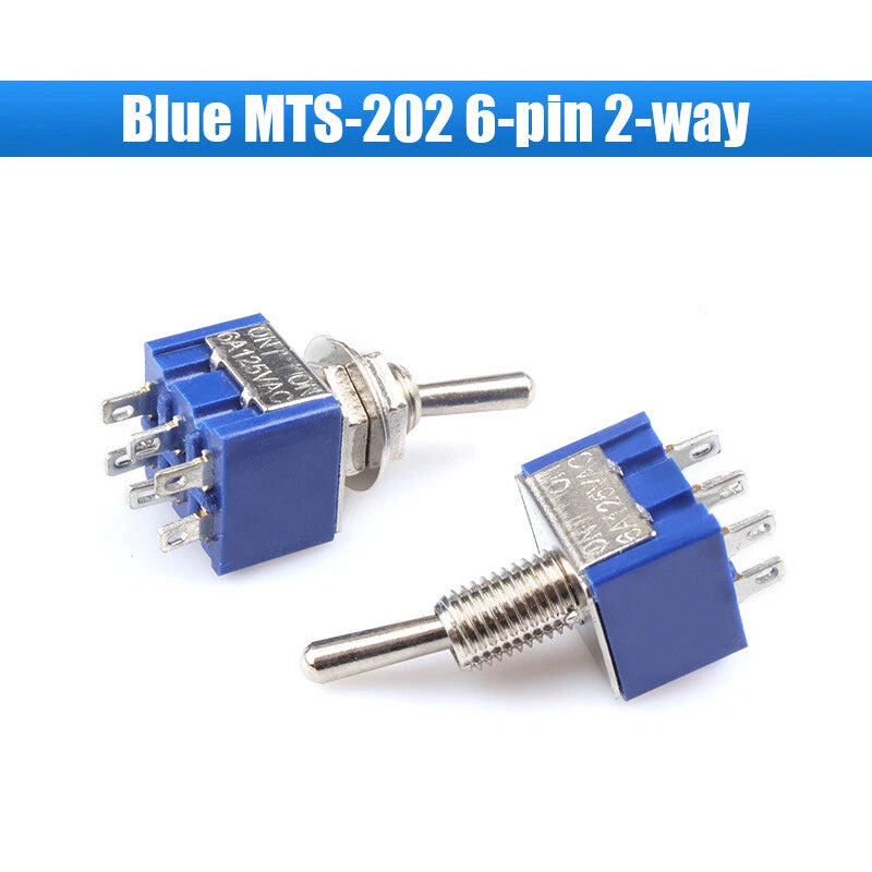 MTS PS Toggle Switch SPDT — 3/6/9/12 Pin, 2-Way/3-Way, Latching & Self-Reset