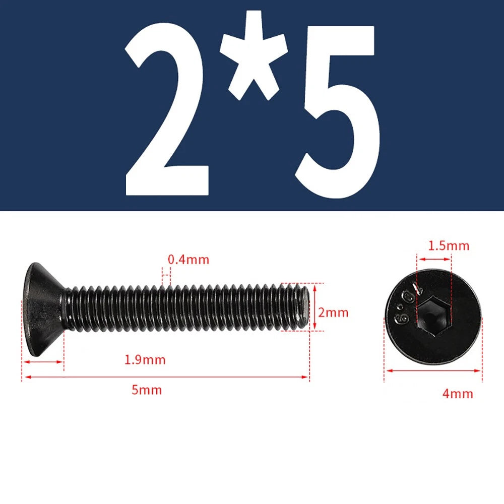 M2-M6 Countersunk Socket Head Cap Screws – Grade 10.9 Alloy Steel