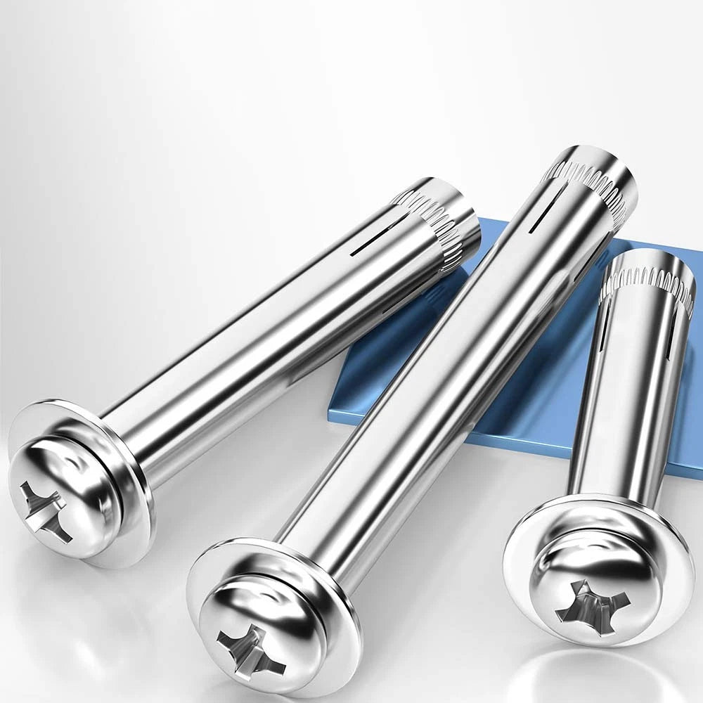 M6 M8 M10 Stainless Steel Expansion Screws — Round Head Phillips Drive, 40–100mm
