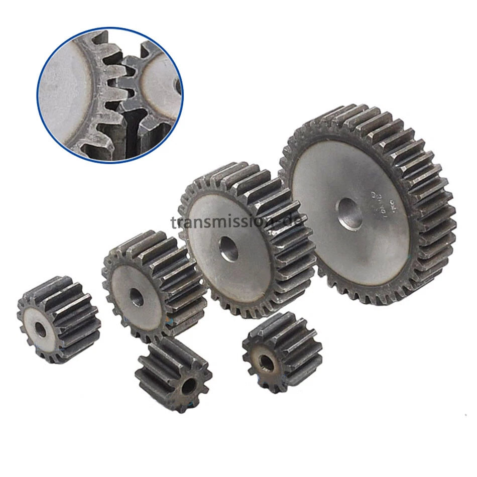 Mod 2/2.5/3/4/5 Spur Gear 10T-63T 45# Steel Pinion Gear Metal Gear Thick 20-40mm