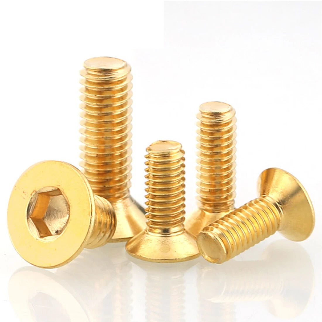 Solid Brass Hex Socket Countersunk Machine Screws – M3 to M12, Allen Drive, Flat Head (8–50mm)
