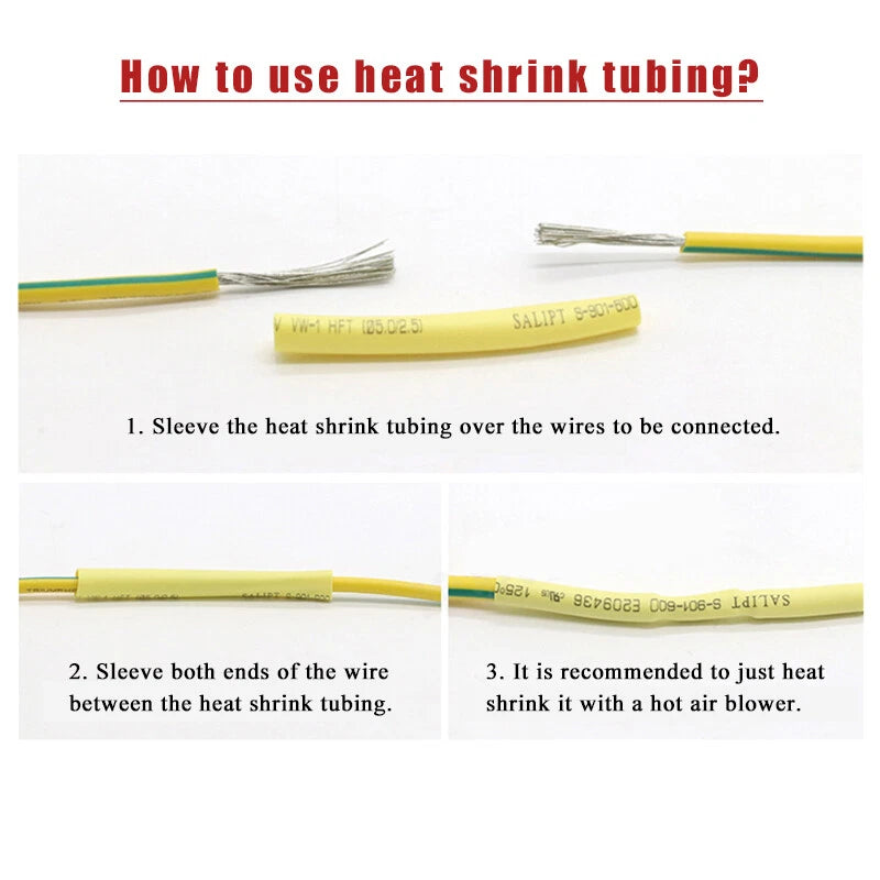 6.5mm Heat Shrink Tubing 2:1 – Black Electrical Wire Sleeve & Cable Wrap