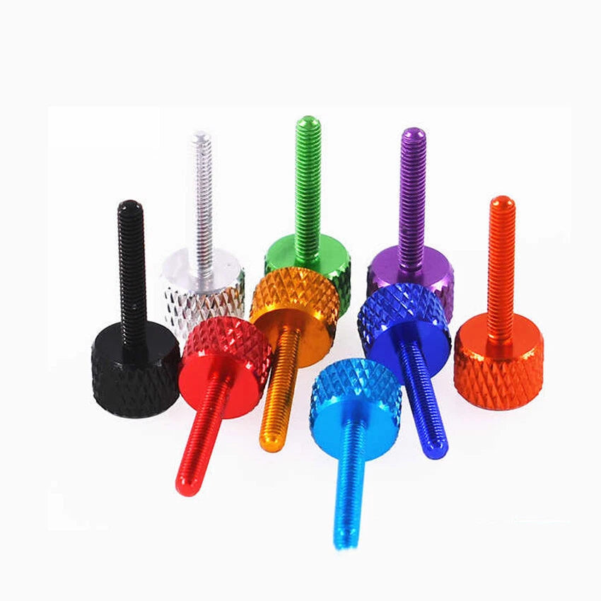 M2.5 Knurled Thumb Screws – Aluminium Colourful Hand Grip Bolts for PC & DIY