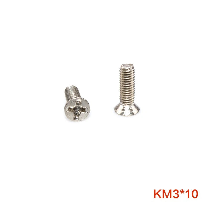 M3 Countersunk Phillips Machine Screws – Nickel Plated Carbon Steel, Fully Threaded (5–30mm)