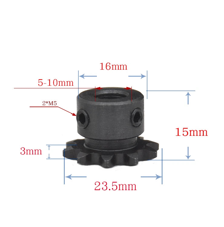 1/4"(6.35mm) Pitch 04C Roller Chain Sprockets 9T-24T Sprocket Wheel Bore 5-20mm