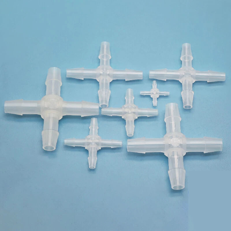 Plastic Hose Barb Connector — 3-Way, 4-Way & Hexagonal Fitting | Φ2.4–15.8mm