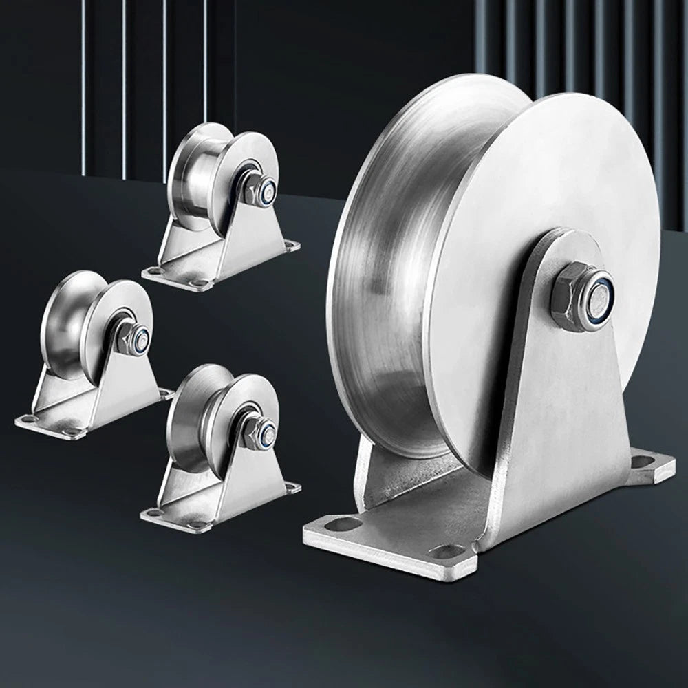 Stainless Steel Pulley U V H Groove Shape Roller Wheels Idler Pulley Wheel Large