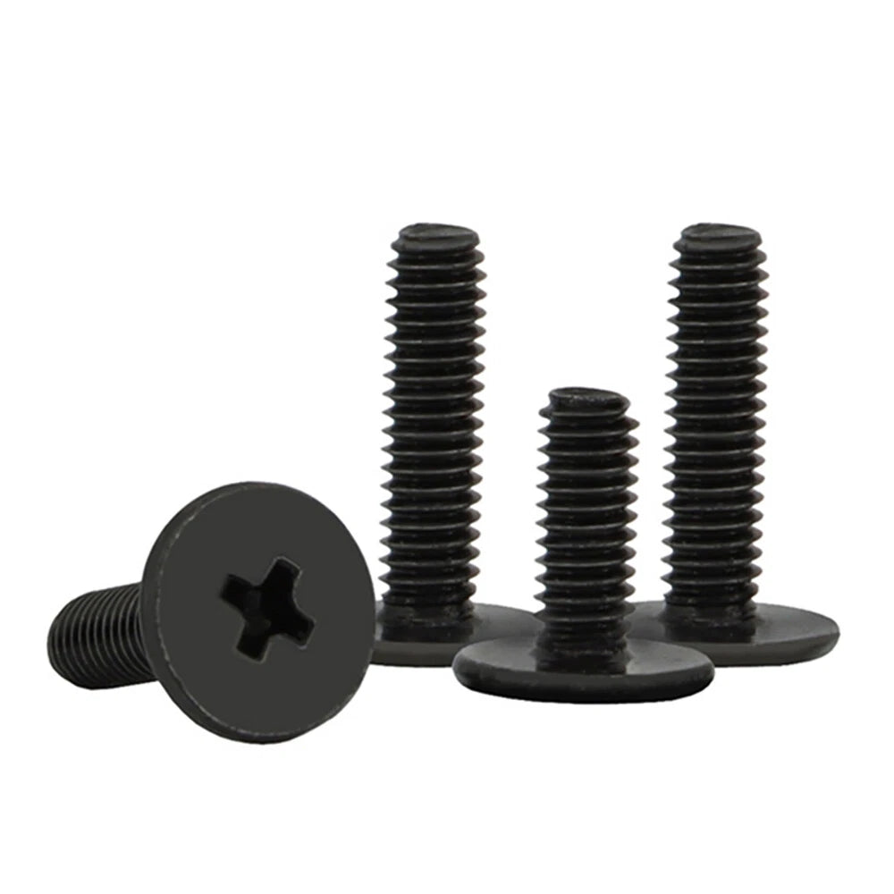 M2 M2.5 M3 M4 Black Zinc Phillips Flat Head Screws – Laptop & Notebook Machine Bolts (3–16mm)